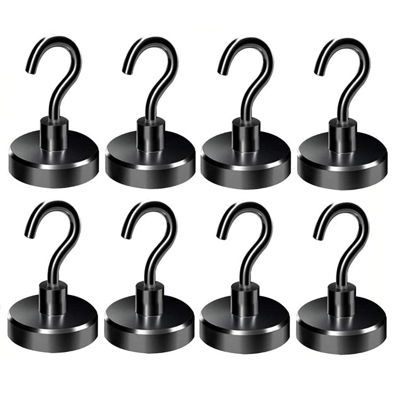 Elefama Strong Magnetic Hooks Heavy Duty 100 LB for Cruise Cabins Refrigerator Hanging BBQ Grill Tools Neodymium Magnets with Hooks Magnetic Hangers Magnet Hooks for Fridge Locker Coat Wreaths - Image 1